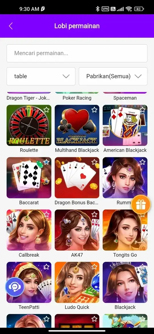 Permainan meja kartu di OKIDR APK